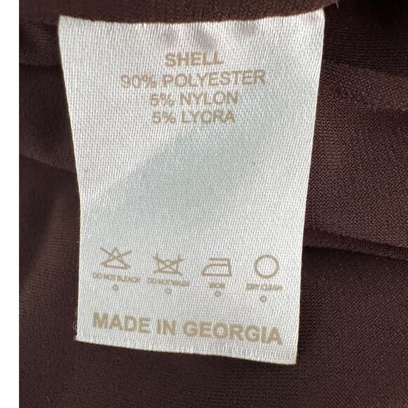 Aya Muse Perugia Dress long sleeve tie front chocolate brown size large L - Picture 12 of 16